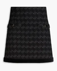 Sandro Button-embellished cotton-blend tweed mini skirt - Black Black