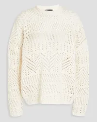 Rag & Bone Open-knit cotton-blend sweater - White White