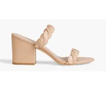 Twistie Block 75 smooth and patent-leather mules - Neutral