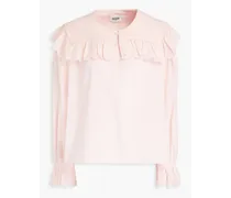 Ruffled broderie anglaise cotton top - Pink