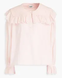 Claudie Pierlot Ruffled broderie anglaise cotton top - Pink Pink