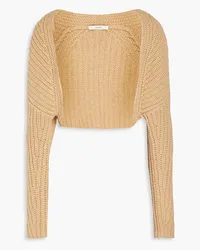 Vince Cropped ribbed-knit shrug - Neutral Neutral