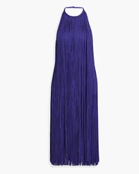 Hervé Léger Open-back fringed bandage halterneck dress - Purple Purple