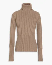 Tory Burch Ribbed cashmere turtleneck sweater - Neutral Neutral