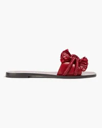 Tory Burch Fringed leather sandals - Burgundy Burgundy