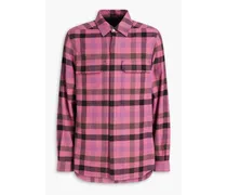 Checked cotton-flannel shirt - Pink