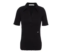 Ribbed cotton-jersey polo shirt - Black