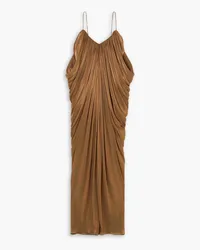 HALPERN Draped lamé maxi dress - Metallic Metallic