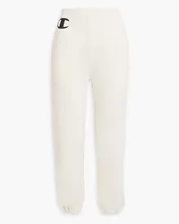 Nili Lotan Printed French cotton-terry track pants - White White