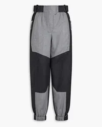 Stella McCartney Logo-appliquéd two-tone wool-felt track pants - Gray Gray