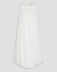 Missing You Already Pleated cotton-blend poplin midi dress - White White