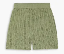 Lizzie crocheted Pima cotton shorts - Green