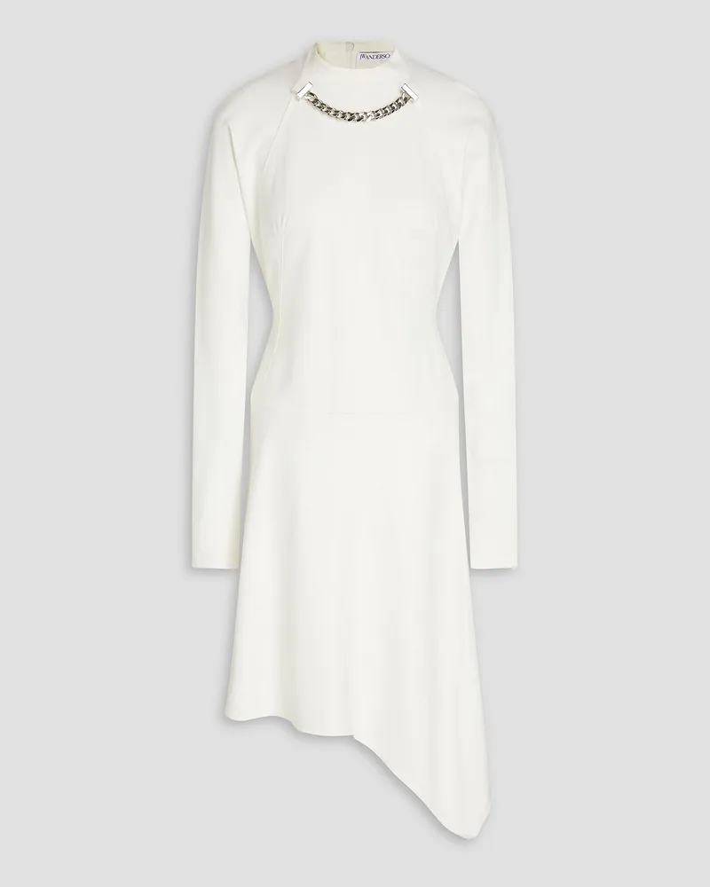 J.W.Anderson Asymmetric chain-embellished jersey dress - White White