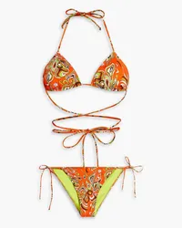 Emilio Pucci Printed triangle bikini - Orange Orange