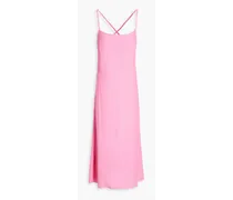 Primrose lace-up crepe midi dress - Pink