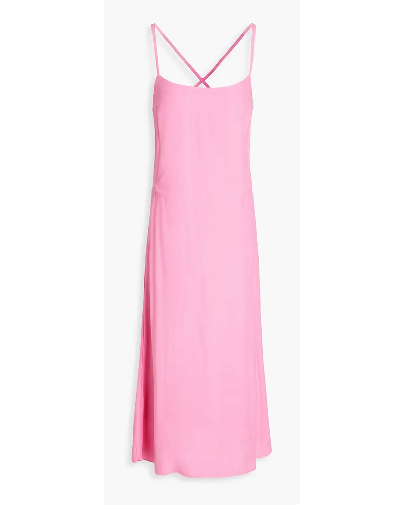 Melissa Odabash Primrose lace-up crepe midi dress - Pink Pink