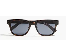 Tortoiseshell-print acetate square-frame sunglasses - Black