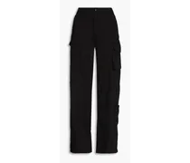 Cotton-blend twill cargo pants - Black