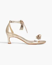 Alexandre Birman Clarita 50 bow-detailed metallic leather sandals - Metallic Metallic