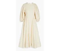Open-back cotton-poplin midi dress - White