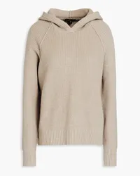 James Perse Waffle-knit cotton-blend hoodie - Neutral Neutral