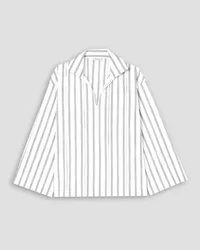 Lafayette148 Dales pinstriped organic cotton-poplin shirt - White White