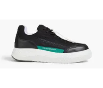 Mesh and leather sneakers - Black