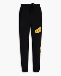 James Perse Printed French cotton-terry track pants - Black Black