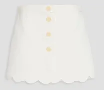 Skirt-effect scalloped crepe shorts - White