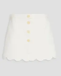 RED Valentino Skirt-effect scalloped crepe shorts - White White