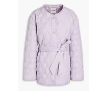 Belted quilted shell jacket - Purple