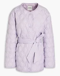 Sandro Belted quilted shell jacket - Purple Purple