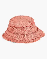 Zimmermann Crocheted faux raffia bucket hat - Orange Orange