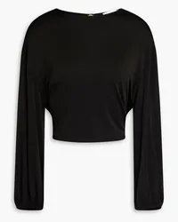 ba&sh Cutout satin-jersey blouse - Black Black