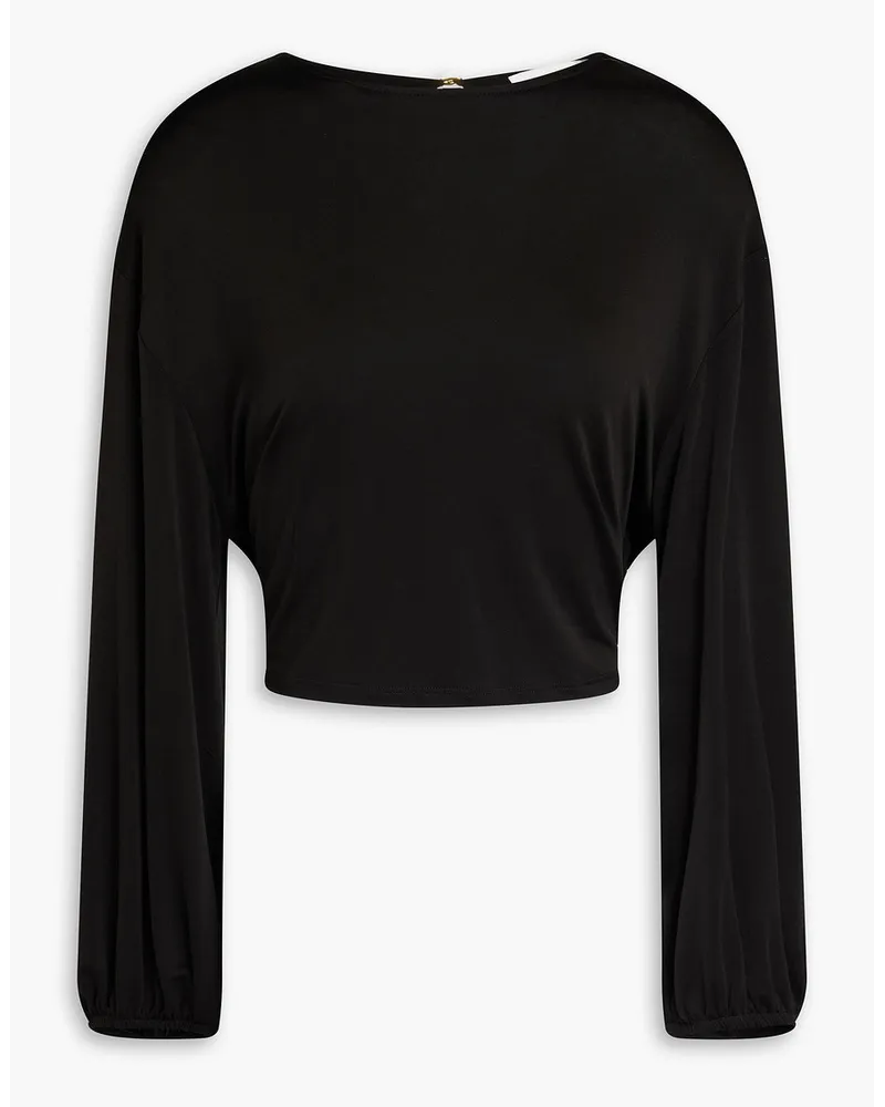 ba&sh Cutout satin-jersey blouse - Black Black