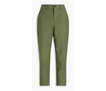 Alex cropped stretch-cotton tapered pants - Green