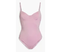 Chelsea metallic stretch-jersey underwired swimsuit - Pink