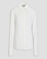 Peter Do Embroidered stretch-jersey shirt - White White