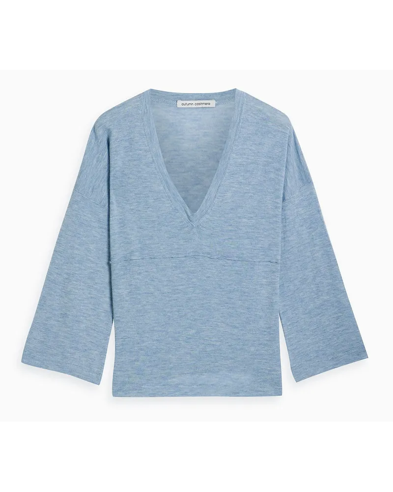 Autumn Cashmere Mélange cashmere top - Blue Blue