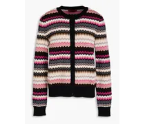 Crochet-knit cardigan - Pink