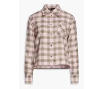 Checked wool-flannel shirt - Pink