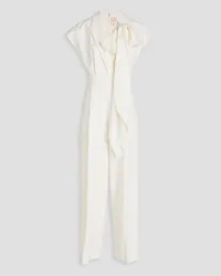 Roksanda Ilincic Silk-trimmed wool-twill jumpsuit - White White