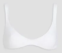 Perforated bikini top - White