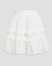 Aje. Lita ruffled broderie anglaise cotton mini skirt - White White