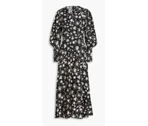 Rebecca floral-print TENCEL Lyocell-twill midi dress - Black