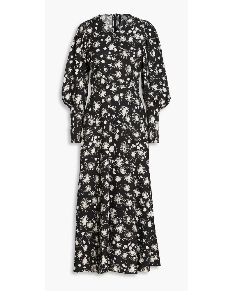 Mother of Pearl Rebecca floral-print TENCEL Lyocell-twill midi dress - Black Black