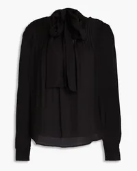 Derek Lam Pussy-bow georgette blouse - Black Black