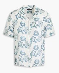 Frescobol Carioca Roberto floral-print linen shirt - Blue Blue