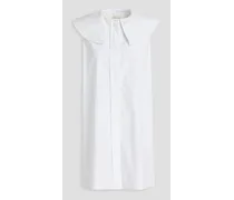 Samet striped cotton-poplin mini shirt dress - White
