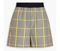 Prince of Wales checked crepe shorts - Yellow